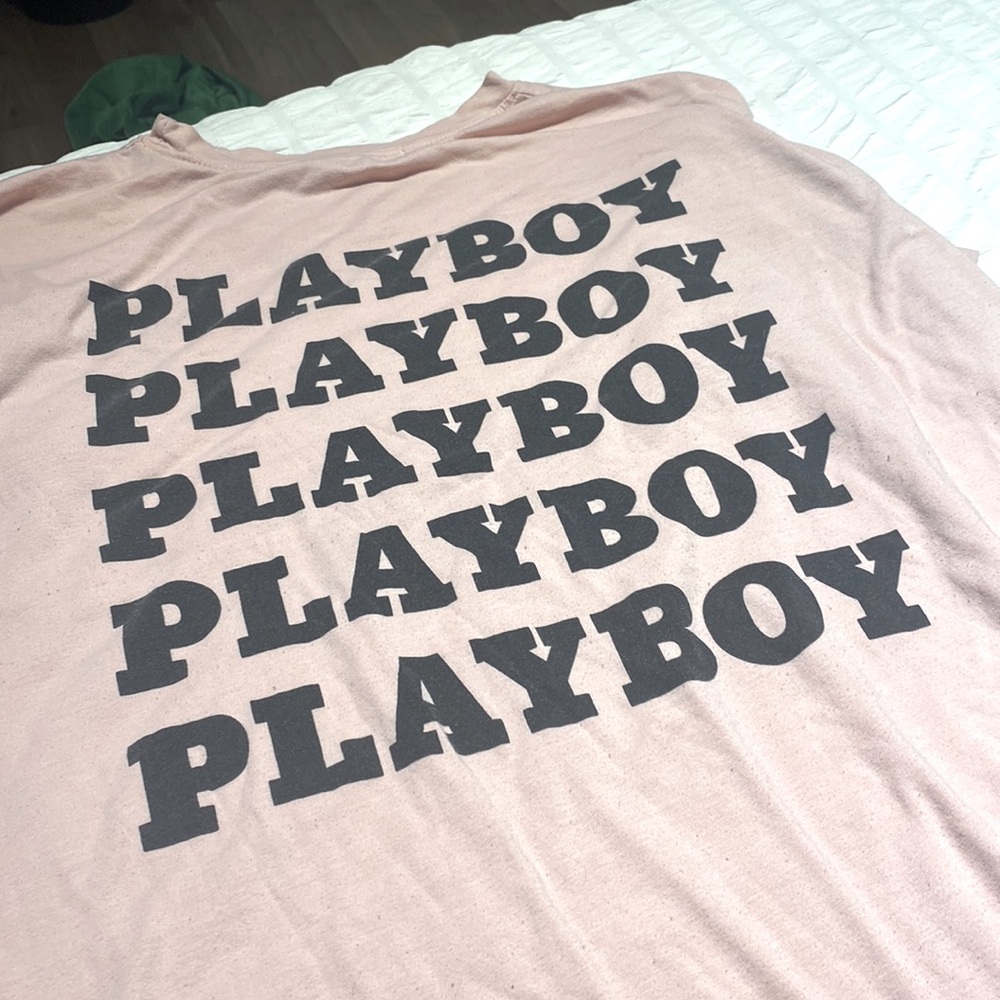 Pink oversized playboy shirt